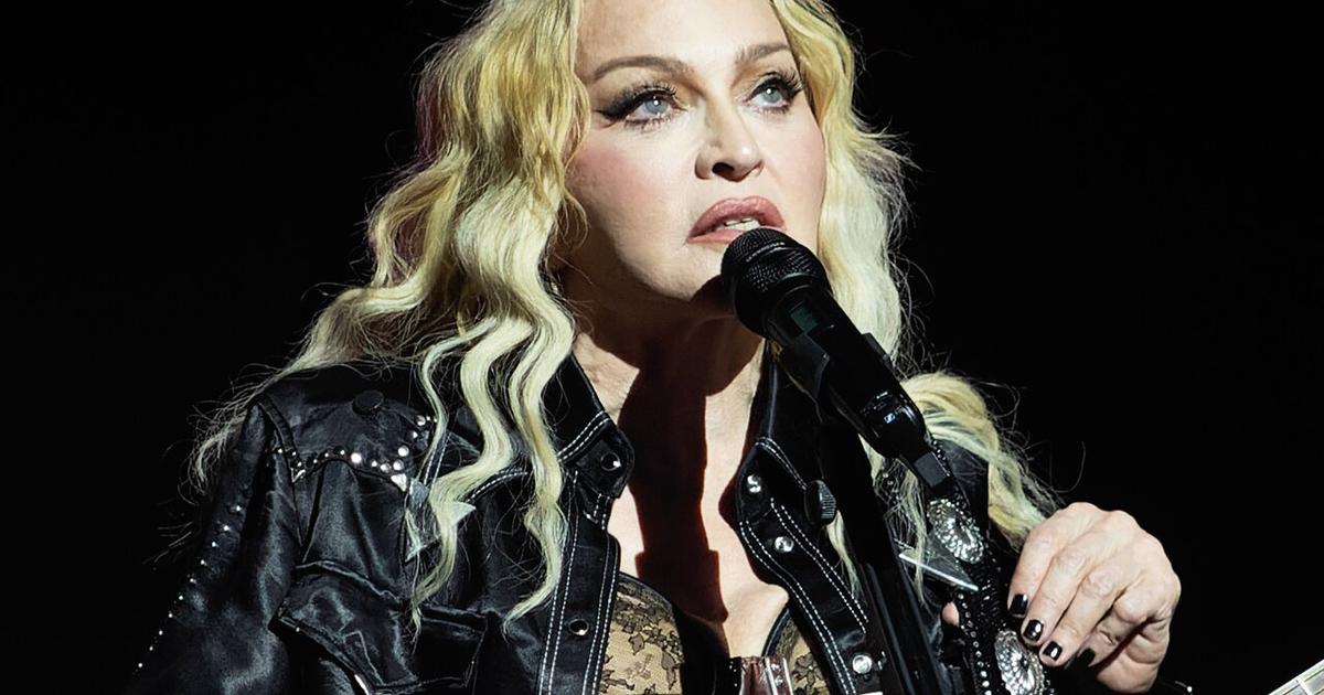 Madonna performing on stage