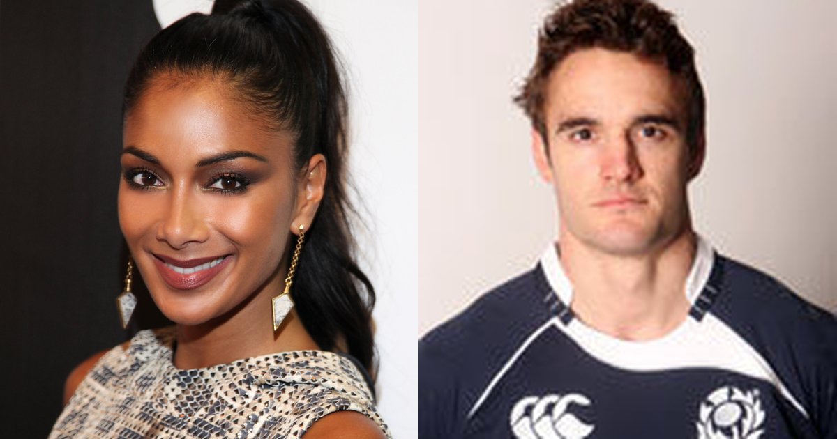 Nicole Scherzinger and Thom Evans engagement red carpet portrait