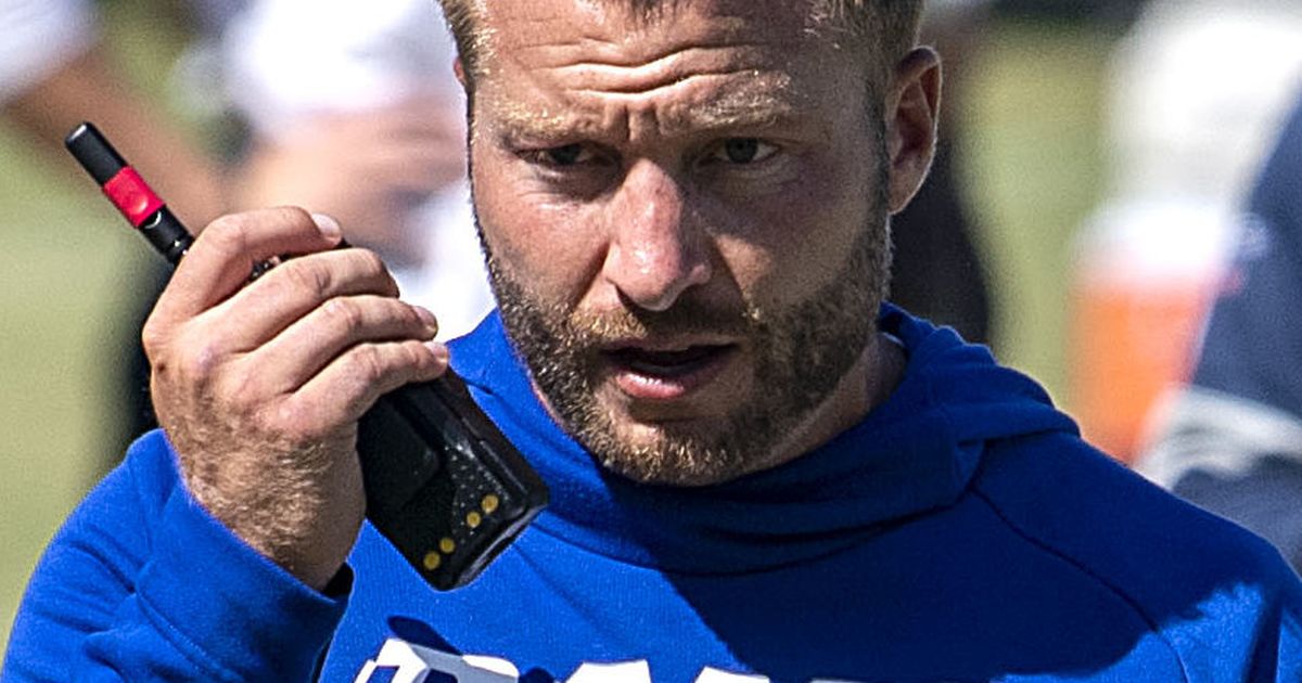 Sean McVay NFL head coach and Veronika Khomyn