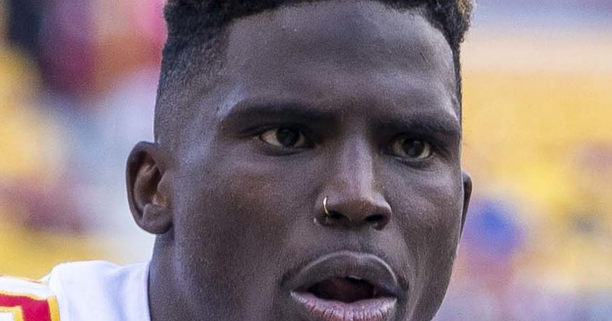 Tyreek Hill in professional press setting